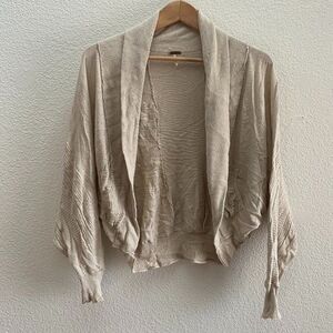 Free People Dolman Bat Wing Cardigan Sweater XS / Small Beige Color Boho
